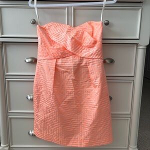 Shoshanna Peach Strapless Dress, Size 4